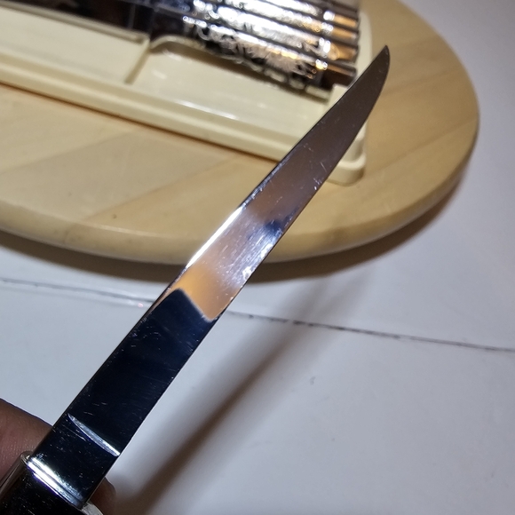 Vintage 1950s Set 6 Carvel Hall Fine Cutlery by Briddell Steak Knives In Case - Picture 8 of 11